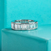 Emerald Cut Diamond Eternity Wedding Band-Black Diamonds New York