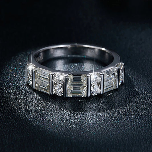 Emerald Cut Diamond Wedding Band-Black Diamonds New York