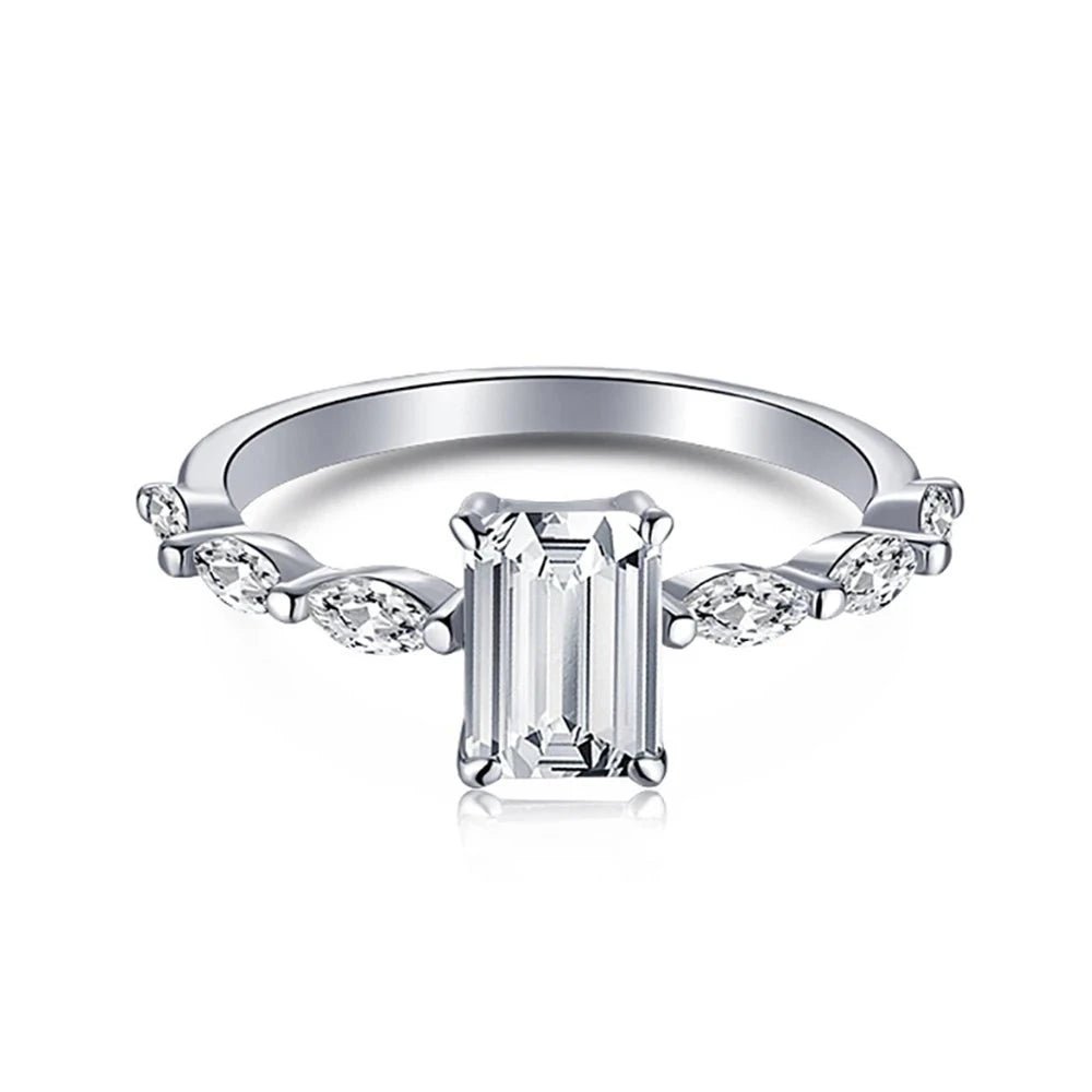 Emerald Cut Sapphire Engagement Ring-Black Diamonds New York