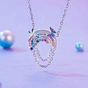 Fantasy Rainbow and Planet Created Diamond Necklace-Black Diamonds New York