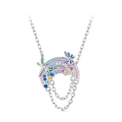 Fantasy Rainbow and Planet Created Diamond Necklace-Black Diamonds New York