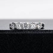 Five Stone 4mm Round Cut Diamond Wedding Band-Black Diamonds New York