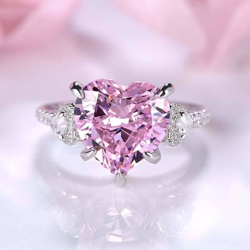 5.0 Ct Pink Heart Cut Diamond Engagement Ring-Black Diamonds New York