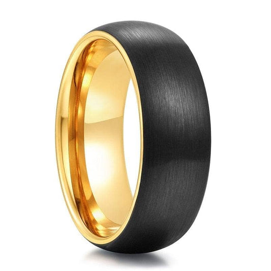 Classic Brushed Black Tungsten Men's Wedding Band-Black Diamonds New York