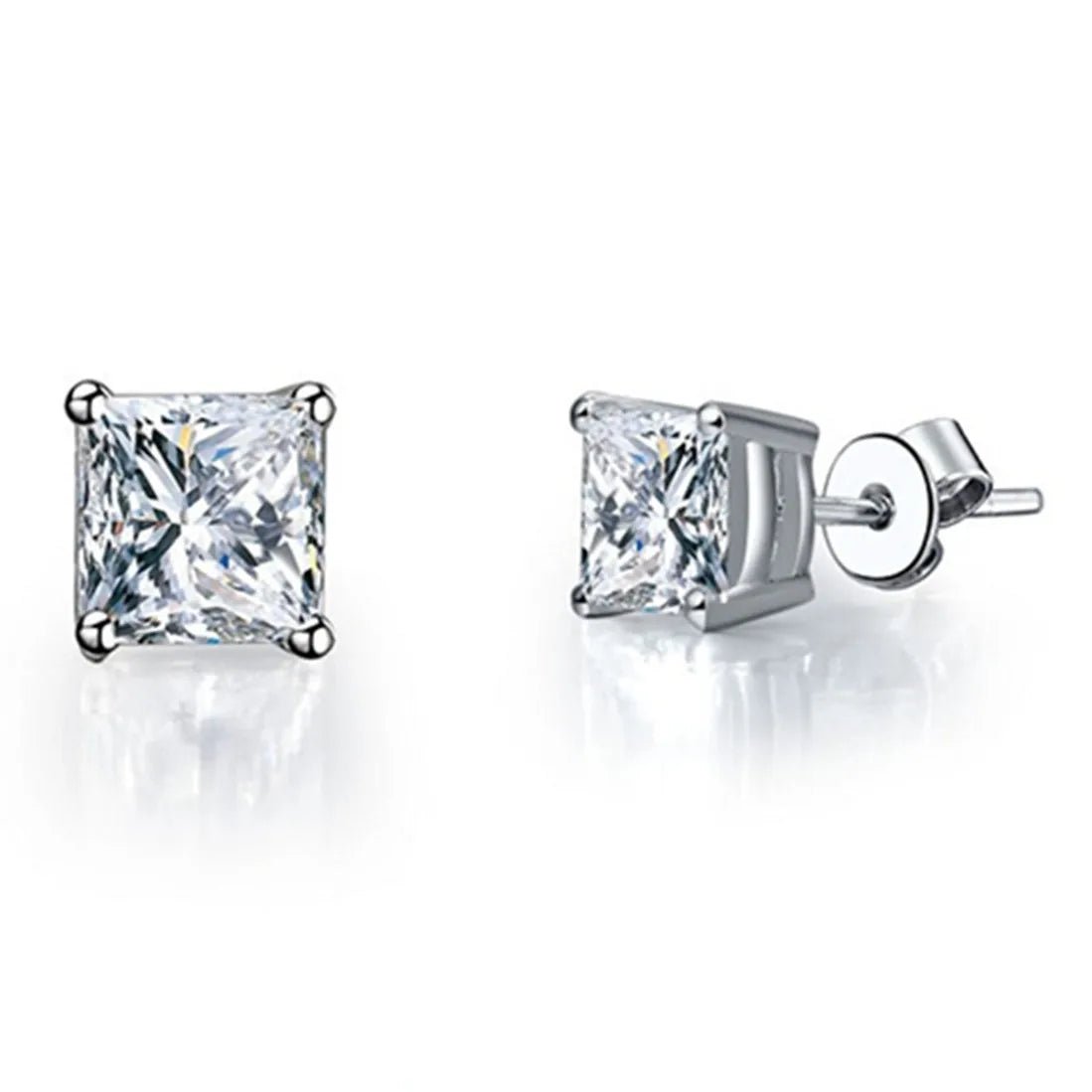 Flash Sale - Created Diamond Princess Cut Shiny Earrings-Black Diamonds New York