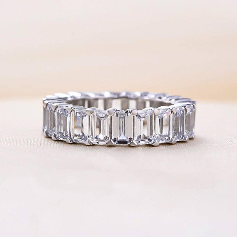 Eternity Emerald Cut Diamond Women's Wedding Band-Black Diamonds New York