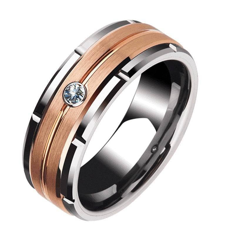 Men's Tungsten Carbide Created Diamond Wedding Band-Black Diamonds New York