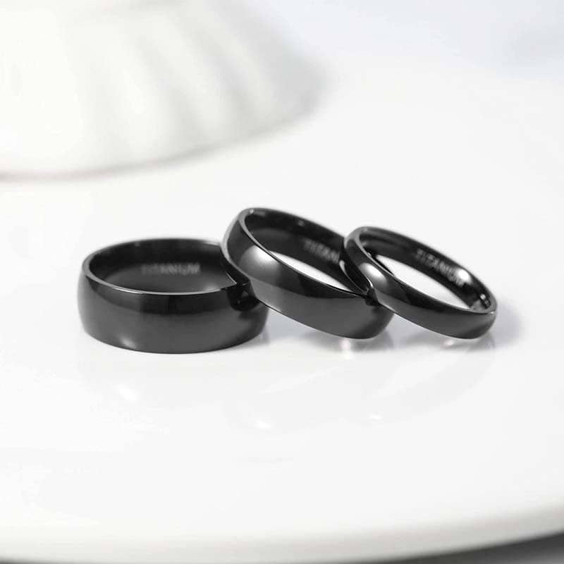 Flash Sale - Simple Black Titanium Men's Wedding Band-Black Diamonds New York