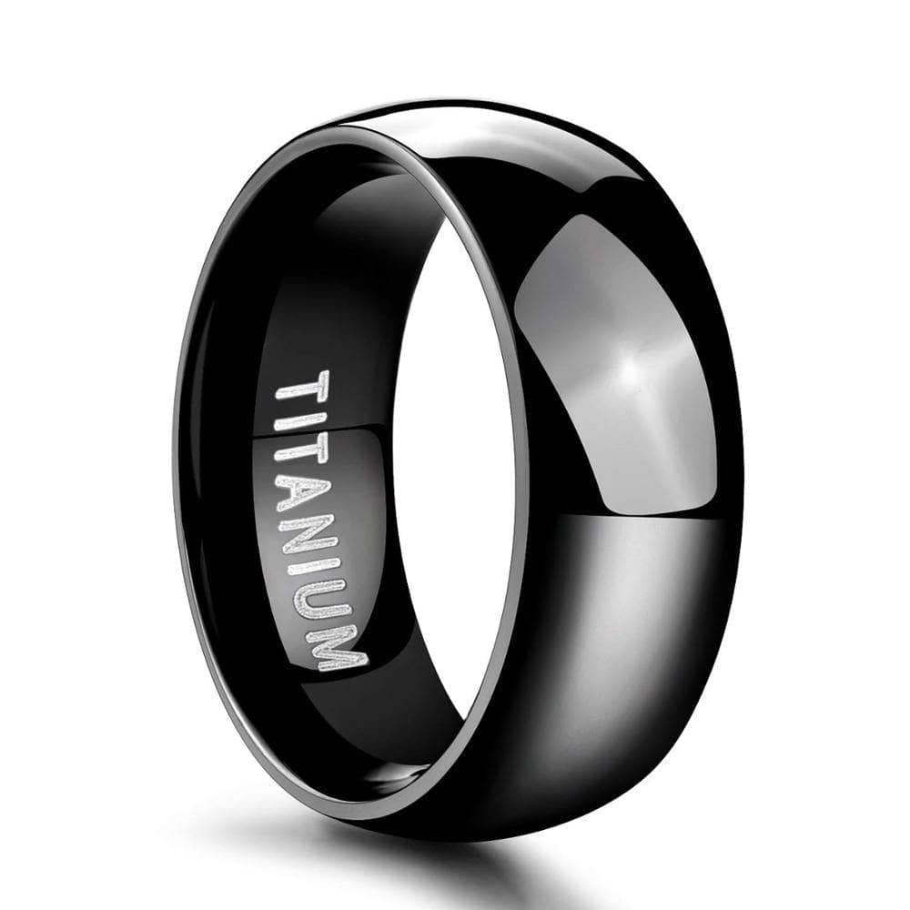 Flash Sale - Simple Black Titanium Men's Wedding Band-Black Diamonds New York