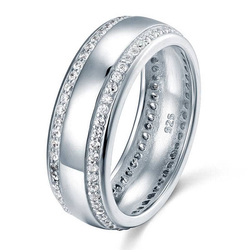 Full Eternity Men's Wedding Band Ring with Created Diamonds-Black Diamonds New York