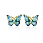 Gorgeous Butterfly Stud Earrings-Black Diamonds New York