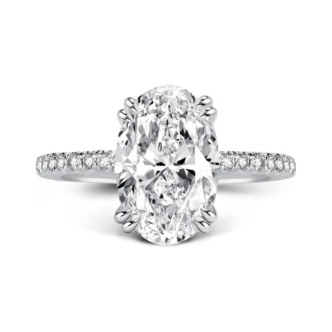 Gorgeous Oval Cut Simulated Diamond Engagement Ring-Black Diamonds New York