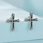 Gothic Stud Earrings with Black Diamond-Black Diamonds New York