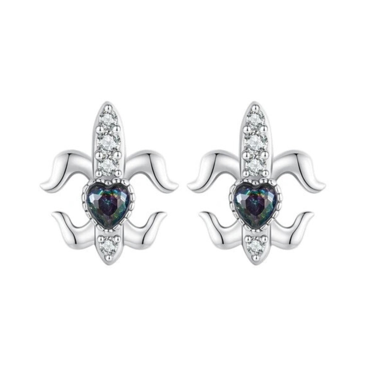 Gothic Stud Earrings with Black Diamond-Black Diamonds New York