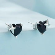 Gothic Stud Earrings with Black Diamond-Black Diamonds New York