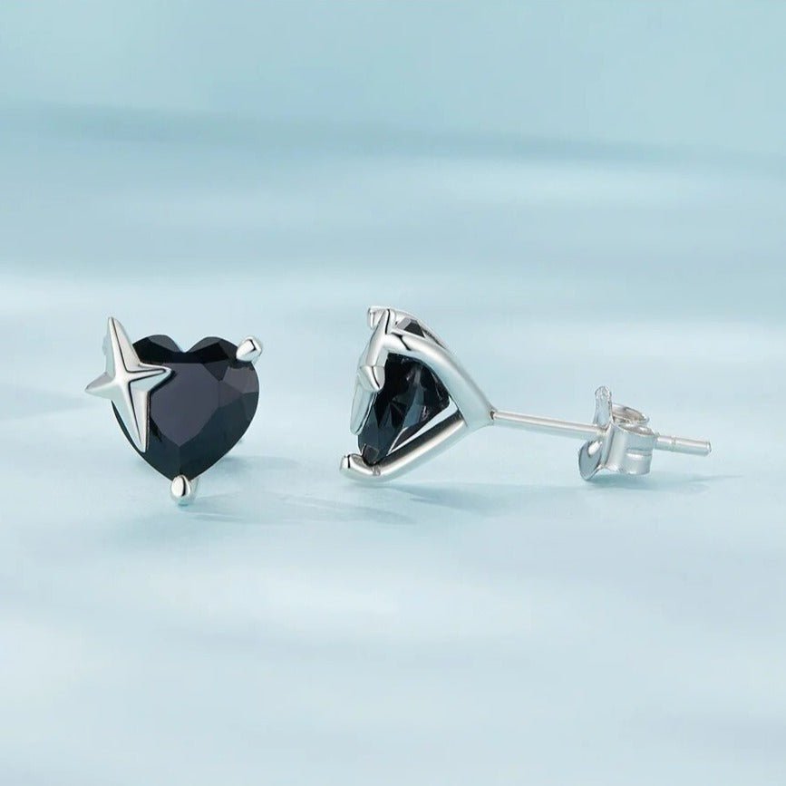 Gothic Stud Earrings with Black Diamond-Black Diamonds New York