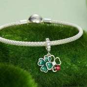 Green Lucky Clover & Red Ladybug Charms-Black Diamonds New York