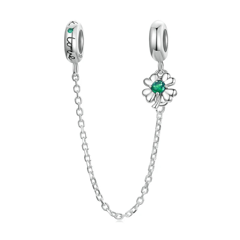 Green Lucky Clover & Red Ladybug Charms-Black Diamonds New York