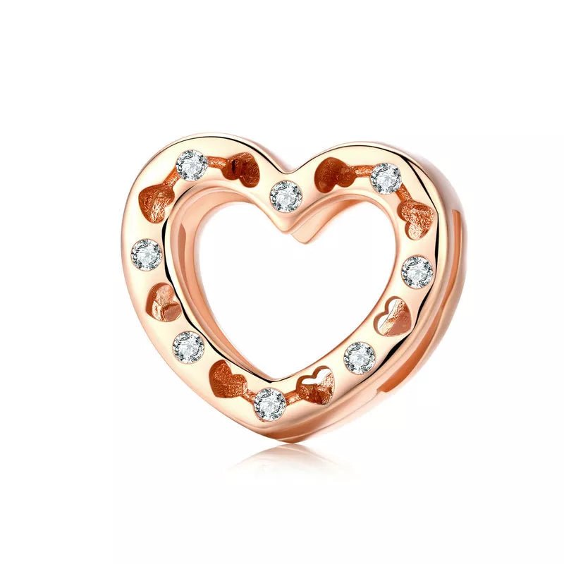 Heart Charm for Reflection Bracelet with Diamond-Black Diamonds New York