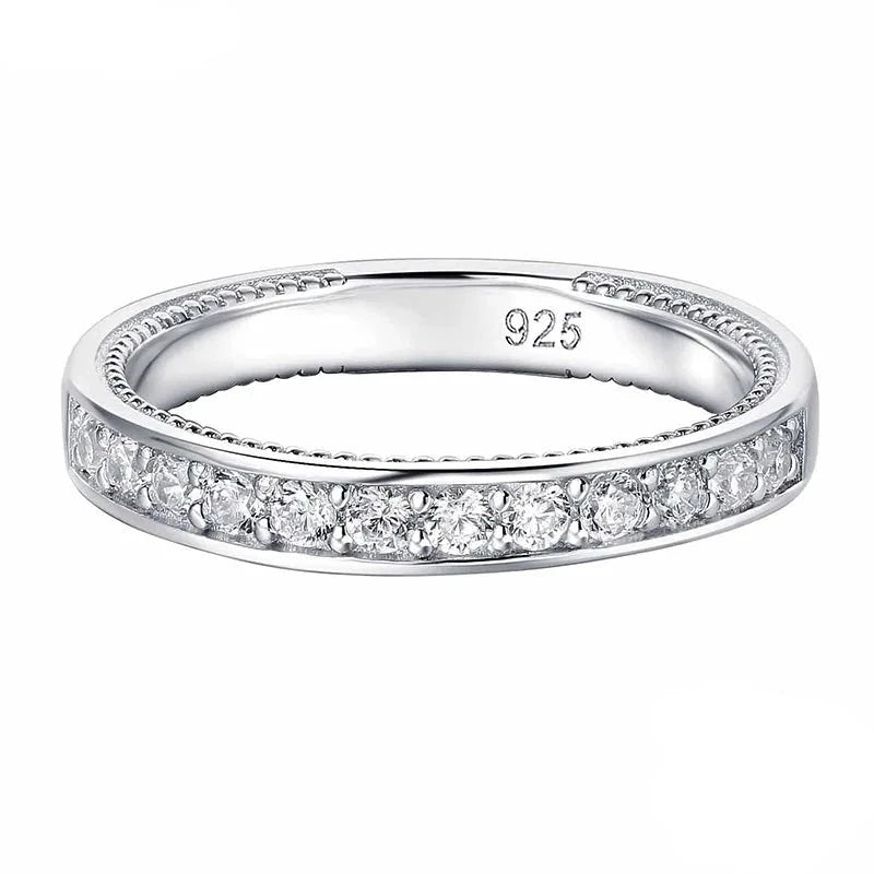 High Polished Half Eternity Women's Wedding Band-Black Diamonds New York