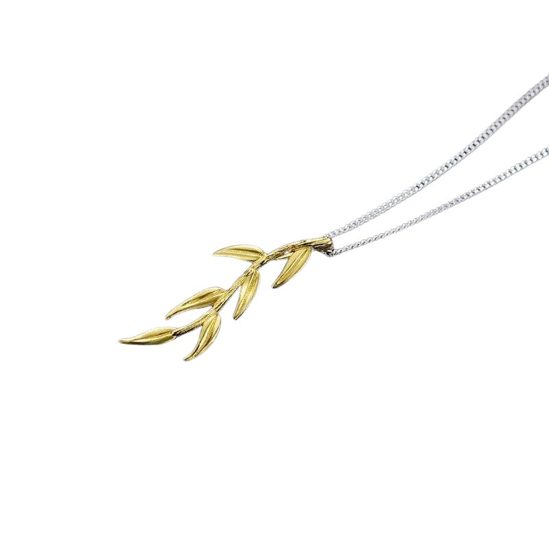 Long Branch and Leaves Necklace-Black Diamonds New York