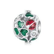 Lovely Flower, Lady Bug, & Clover Spacer Bead Charms-Black Diamonds New York