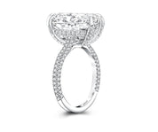 Luxurious Elongated Cushion Cut Engagement Ring-Black Diamonds New York