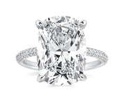 Luxurious Elongated Cushion Cut Engagement Ring-Black Diamonds New York