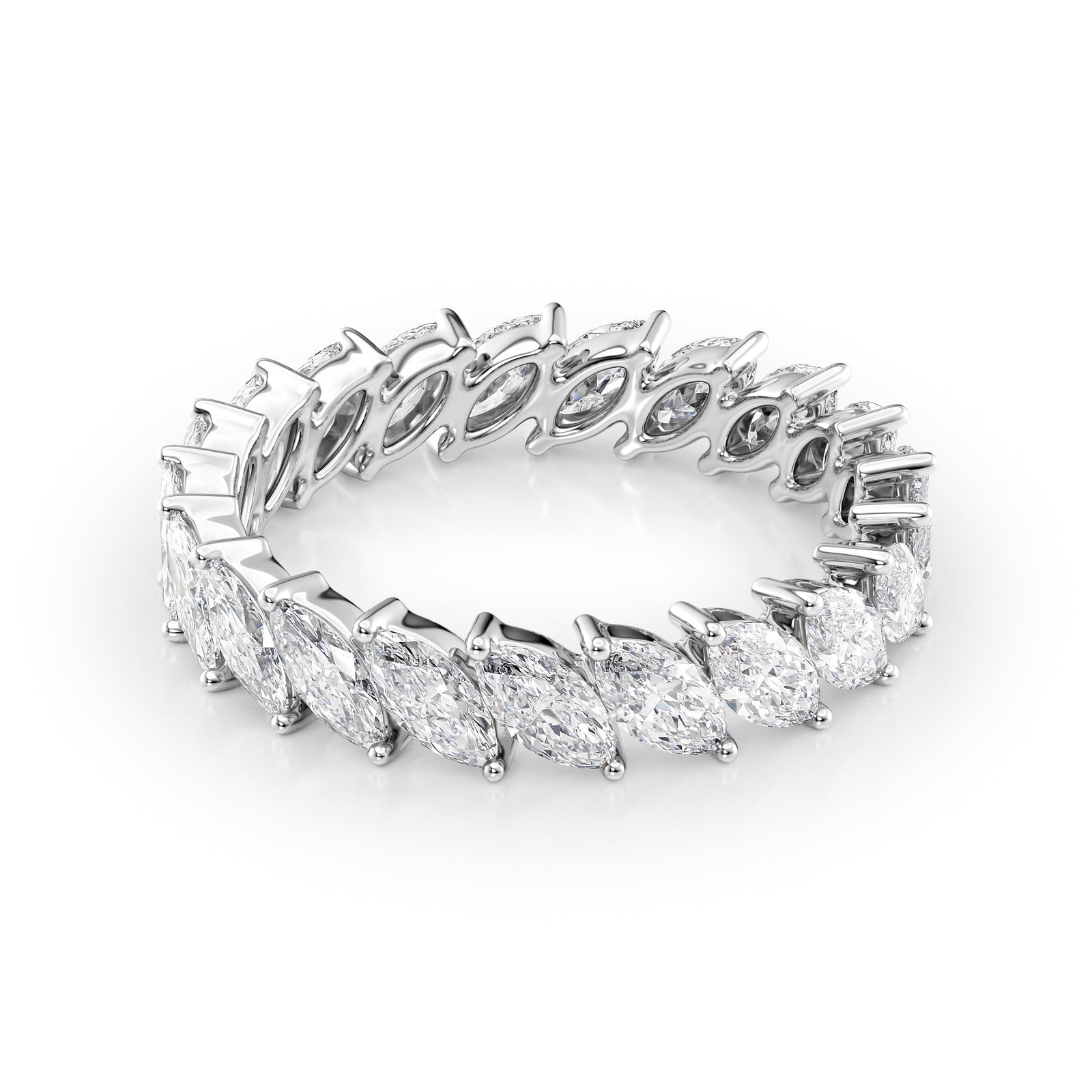 Marquise Cut Diamond Eternity Wedding Band-Black Diamonds New York