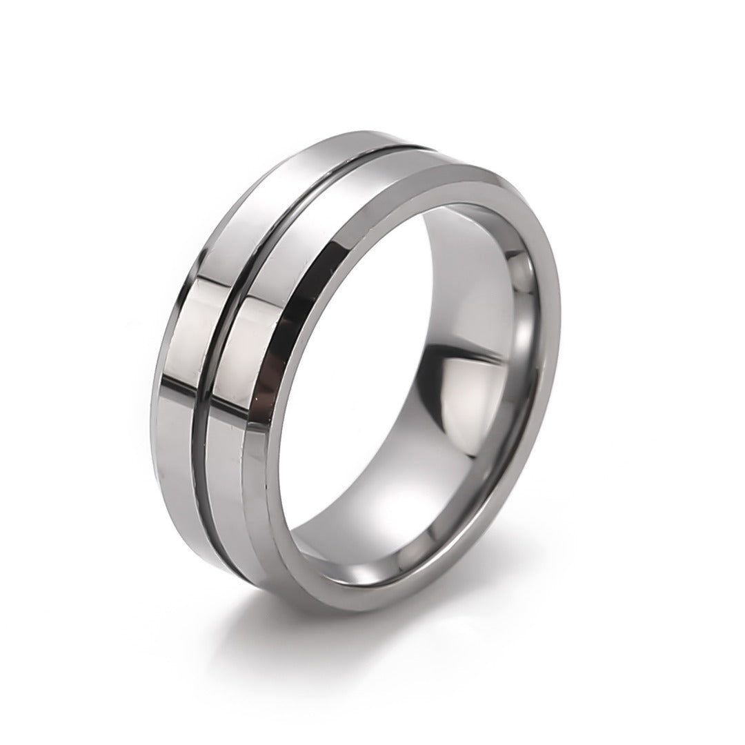 Men's Simple & Classic Wedding Band-Black Diamonds New York