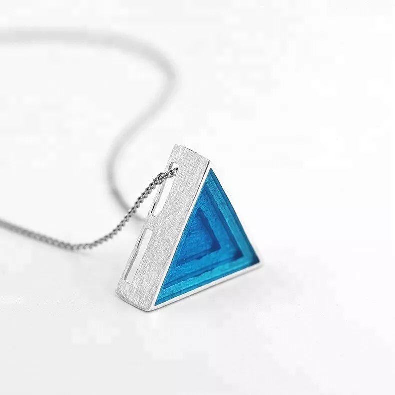 Minimalist Triangle Epoxy Pendant-Black Diamonds New York