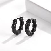 Multiple Skull Gothic Unisex Hoop Earrings-Black Diamonds New York