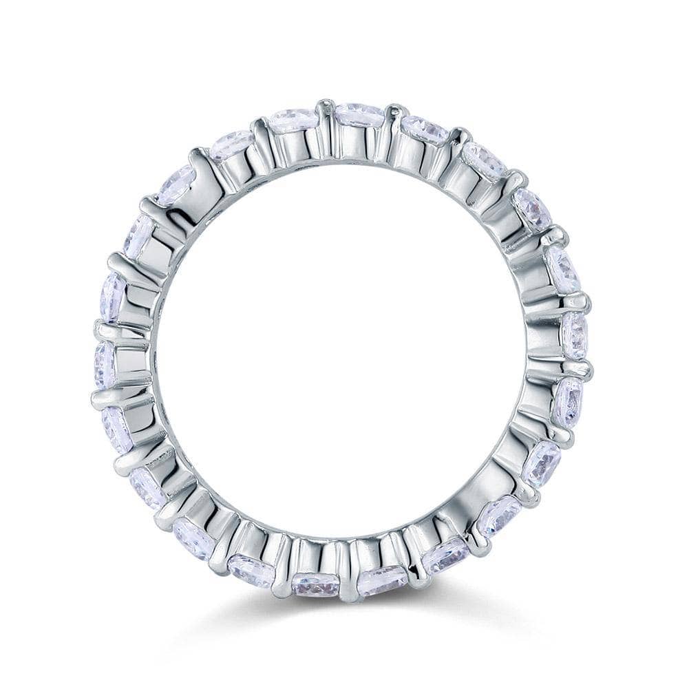 Oval Cut Created Diamond Eternity Wedding Ring Band Jewelry-Black Diamonds New York