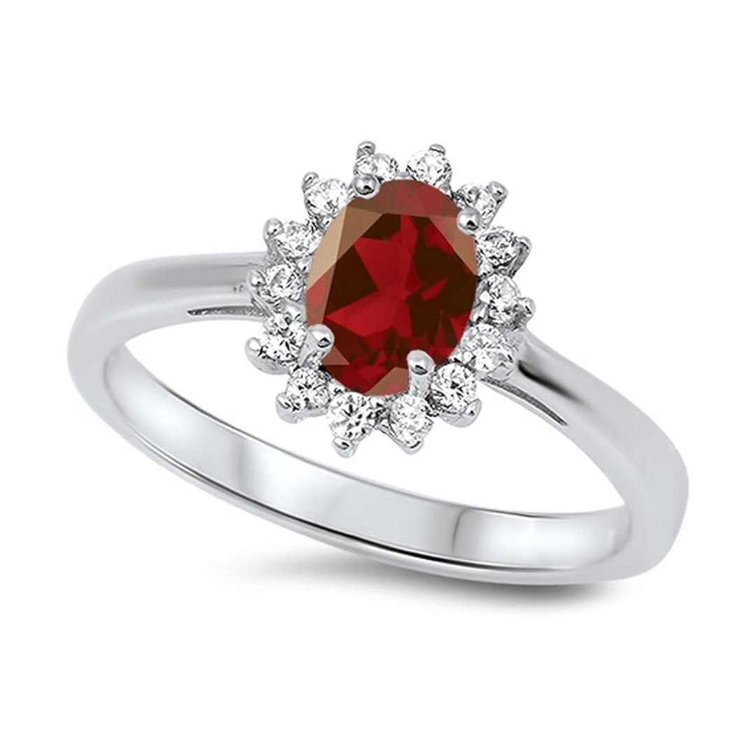 Oval Cut Ruby Engagement Ring-Black Diamonds New York