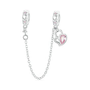 Pink Heart Charms & Pendant-Black Diamonds New York