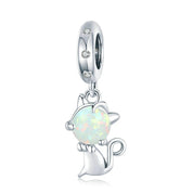 Playful Pet Kissing Cat Charm-Black Diamonds New York