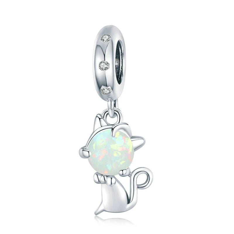 Playful Pet Kissing Cat Charm-Black Diamonds New York