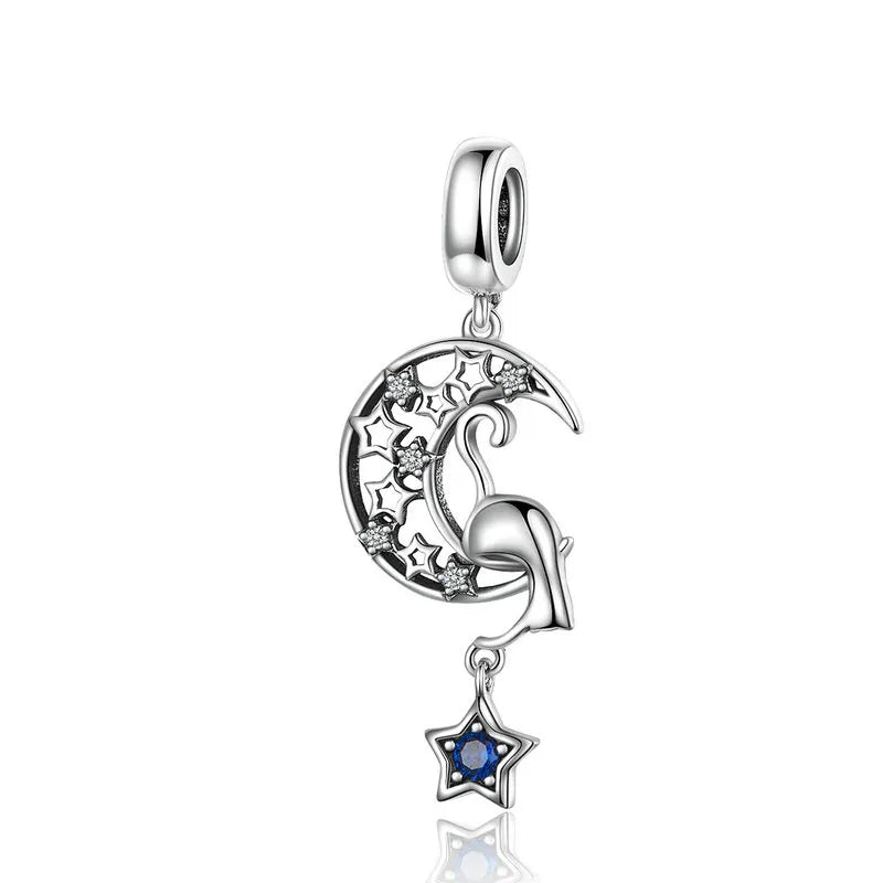 Playful Pet Kissing Cat Charm-Black Diamonds New York