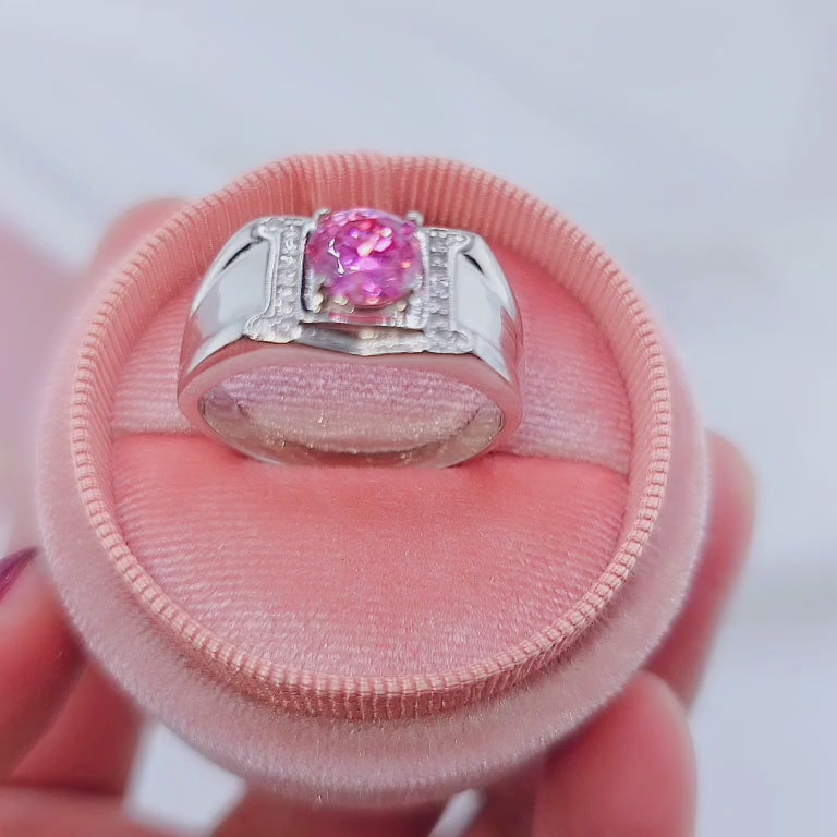 1.0 Ct Pink Diamond Men's Ring