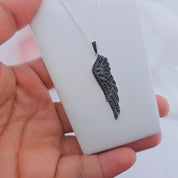 Black Spinel Angel's Wing Pendant