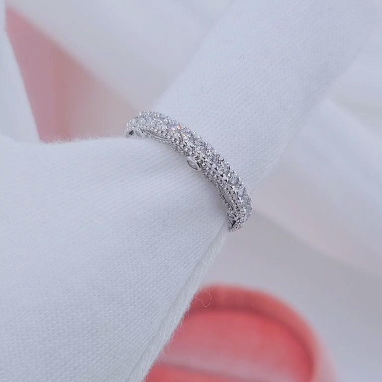 Round Created Diamond Wedding Band