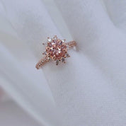 10k Rose Gold Morganite Gemstone Engagement Ring