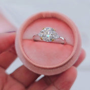 3.0 Ct Round Cut Crackling Diamond Engagement Ring