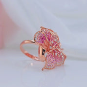 Lab Created Ruby & Sapphire Flower Blossom Ring