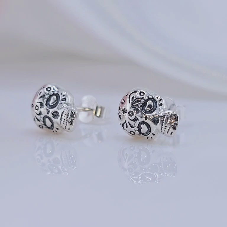 Simple Punk Skull & Skeleton Stud Earrings