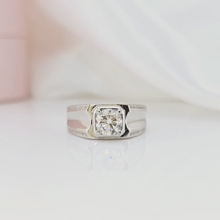 1.0 Ct Round Cut D Color Diamond Wedding Band