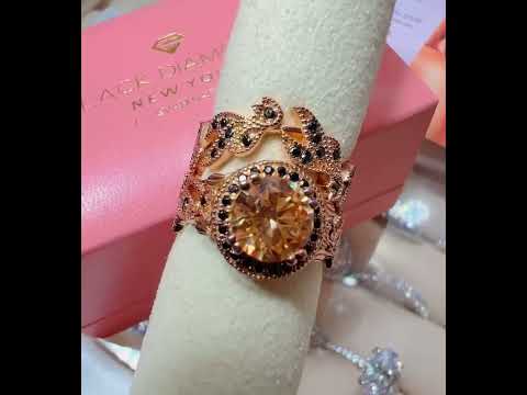 1.50ct Diamond Rose Gold Flower Ring Set