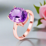 Purple Amethyst Created Diamond Rings-Black Diamonds New York