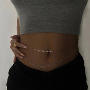 Rhinestone Women's Waist Chain-Black Diamonds New York