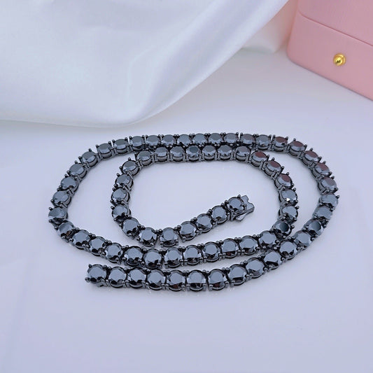 Black Diamond Tennis Necklace-Black Diamonds New York